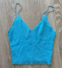 Aqua Blue Sweater Tank Top