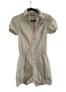 Fiorucci Cream Button-Up Romper Size 42 IT/ 6 US Elastic waist Cotton NWT