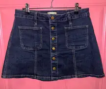 Altar'd State Blue Gold A-line‎ Mini Skirt