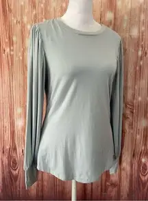 T Tahari  Baby Blue Long Sleeve Crewneck T Shirt