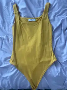Yellow Aritzia Bodysuit Babaton