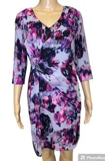 NYDJ Sylvia Printed Faux wrap dress size 8P