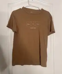 Aerie‎ Womens T-Shirt Peach of Mind All the Time Short Sleeve Brown Size Small