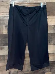 St. John Collection Black Cuffed Capri Pants