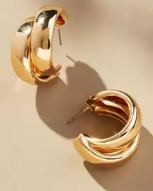 Boutique Double-Loop Hoop Earrings  Round Circle Geometric Hoop Earrings for Women Vintage Gold Color Wedding Party Statement Earrings Jewelry New   ✅100% Brand New ✅100% stamped 925 ✅100% lead and nickel free ✅100% hypoallergenic