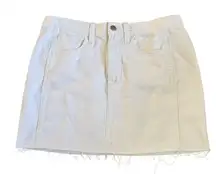 NWD Madewell White Denim Raw Hem Mini Skirt Women’s Size 28