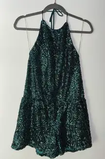 Emerald Green Sequin Romper