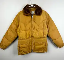 Vintage Goose Down Puffer Jacket Cal Ranchwear Nylon Winter Coat Womens Large