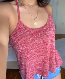 Red Knit Racerback Tank