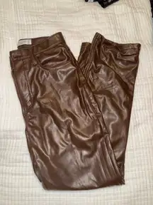 Brown Leather Abercrombie Vegan Pants