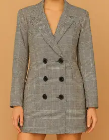 Reformation plaid tuxedo jacket