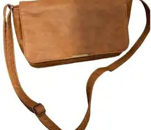 Thirty-One Brown Faux Leather Crossbody Messenger