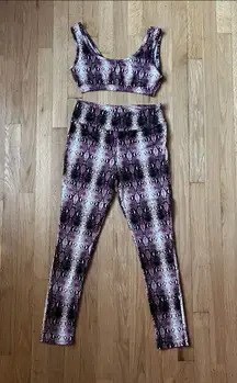 Two piece workout set snakeskin