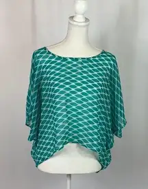 6 degrees NWOT semi sheer crop blouse