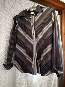 Striped Grey Button Up 