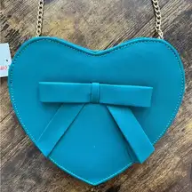 Companiafantastica teal blue heart shaped purse