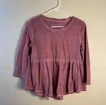 Arizona Jean Co. dusty pink ruffle 3/4 sleeve shirt fall blouse solid cute
