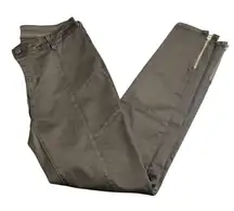 EILEEN FISHER 8 Black Ankle Zip‎ Seam Skinny Jeans Stretchy Oraganic Cotton