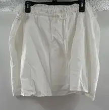 Abound Womens White Cotton Skirt Elastic Waist Casual Lined‎ 2X