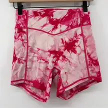 Balance Athletica High Rise Biker Shorts Pink Tie‎ Dye Women S Stretch Compress