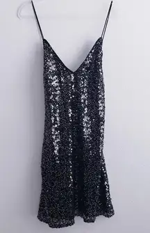 Lulus Force of Fashion Black Sequin Mini Dress