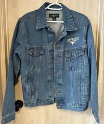 Denim Jacket Oversized Western Cowboy / Cowgirl Longhorn Hauler Jacket