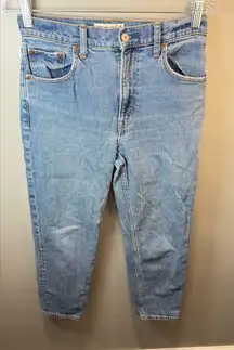 Abercrombie & Fitch‎ Women's The Mom High Rise Med Wash Denim Jeans Size 2 Short
