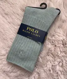 BNWT Polo Ralph Lauren seafoam pastel mint green crew socks