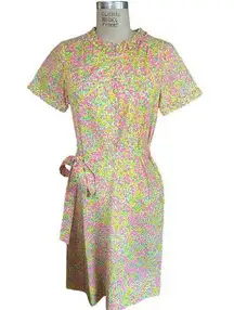 Lilly Pulitzer Vintage NWT Deadstock 1960s  Bright Floral Shift Dress Medium