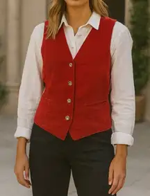 Dockers Vintage Corduroy Rust or Burnt Orange Vest L