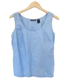 Liz Claiborne Blue 100% Linen Tank Top & Button Down Set Sz M