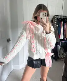 Ribbon Cable Knit Sweater