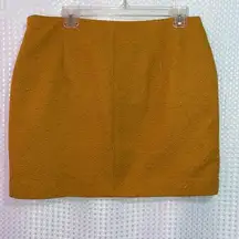 Womens 12 Textured Golden Yellow Colored Mini Pencil Skirt Lined.