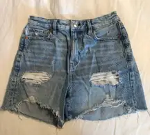 High Waist Baggy Mom Distressed Denim Shorts
