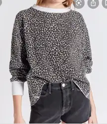 Current Elliot Leopard Fleece Sweatshirt Top