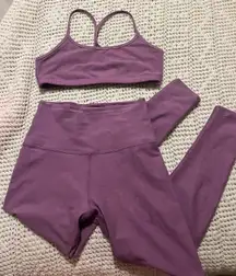 purple legging and bra set