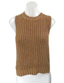 Abercrombie & Fitch Brown Sleeveless Ribbed Knit Crew Sweater Vest Top Size XS