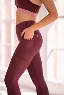 POPFLEX Timeless Crimson Pocket Leggings, Small