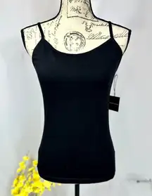 Saks 5th Avenue Basic Scoop Neck Cami Black Stretch XS