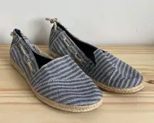 Nautica |Blue and White Stripe Canvas Espadrille Flats sz 6.5”