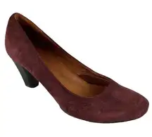 Gentle Souls Womens More Rupert Heels Pumps 9.5 Purple Wine Suede Leather