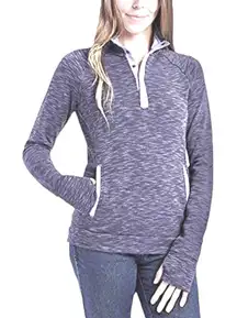 Avalanche Women's Snap Neck Pullover‎ Sweatshirt Sz L/G Thumbholes Outdoor