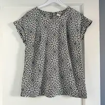Merona Black & White Geometric Pattern Blouse GUC