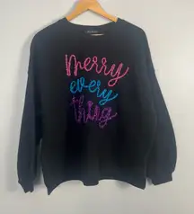State of Mine Merry Every Thing holiday sweatshirt size large