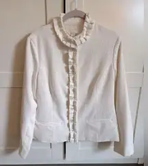 Chico’s Cream Jacket Blazer Size 1, Medium 8 in Color White/Ivory