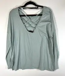 Betsey Johnson Performance Blue Womens XL Casual Pullover Top Athletic Yoga