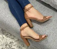 Kayleen by Los Angeles Women's Heeled Ankle Strap Sandals with Block Heel