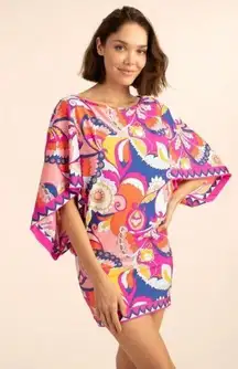 💕TRINA TURK💕 Sevilla Tunic ~ Swimsuit Coverup Multi-Color Print Small NWOT