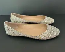 Betsey Johnson SB Ace Ballet Rhinestone Jeweled Flats Shoes Size 6M