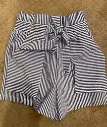 High Waist Paper Bag Shorts